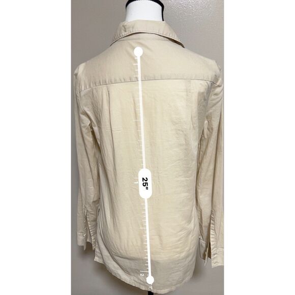 Banana Republic 100% cotton pleated shirt in cream. Size XS. - Picture 4 of 8